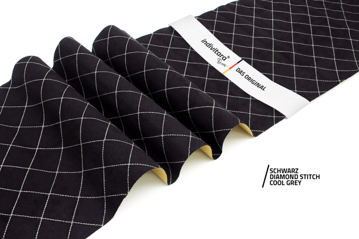 indivitara® Premium Stitch - selbstklebender Mikrofaserstoff Premium mit echten Nähten - Meterware - verschiedene Farben